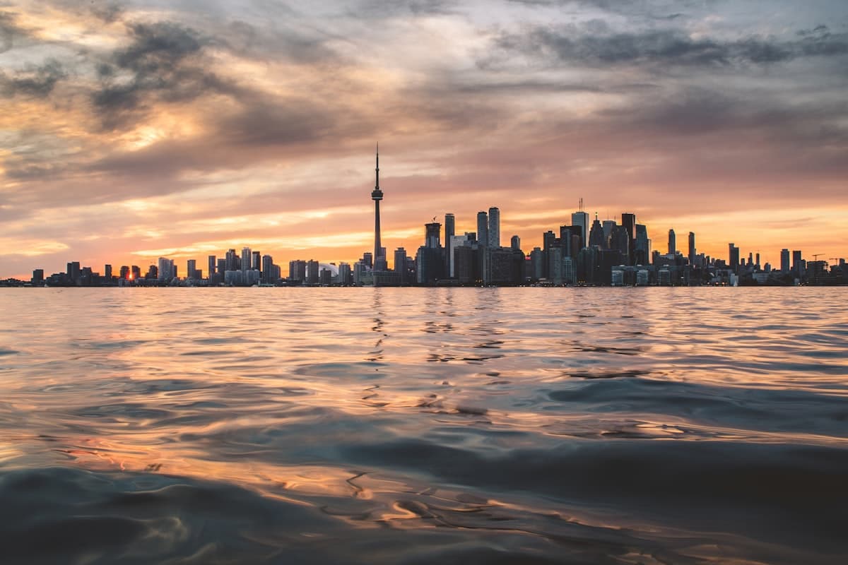Toronto skyline at sunset